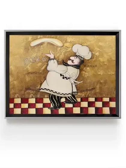 Картина на натуральном холсте "Веселый повар" 35*45 см