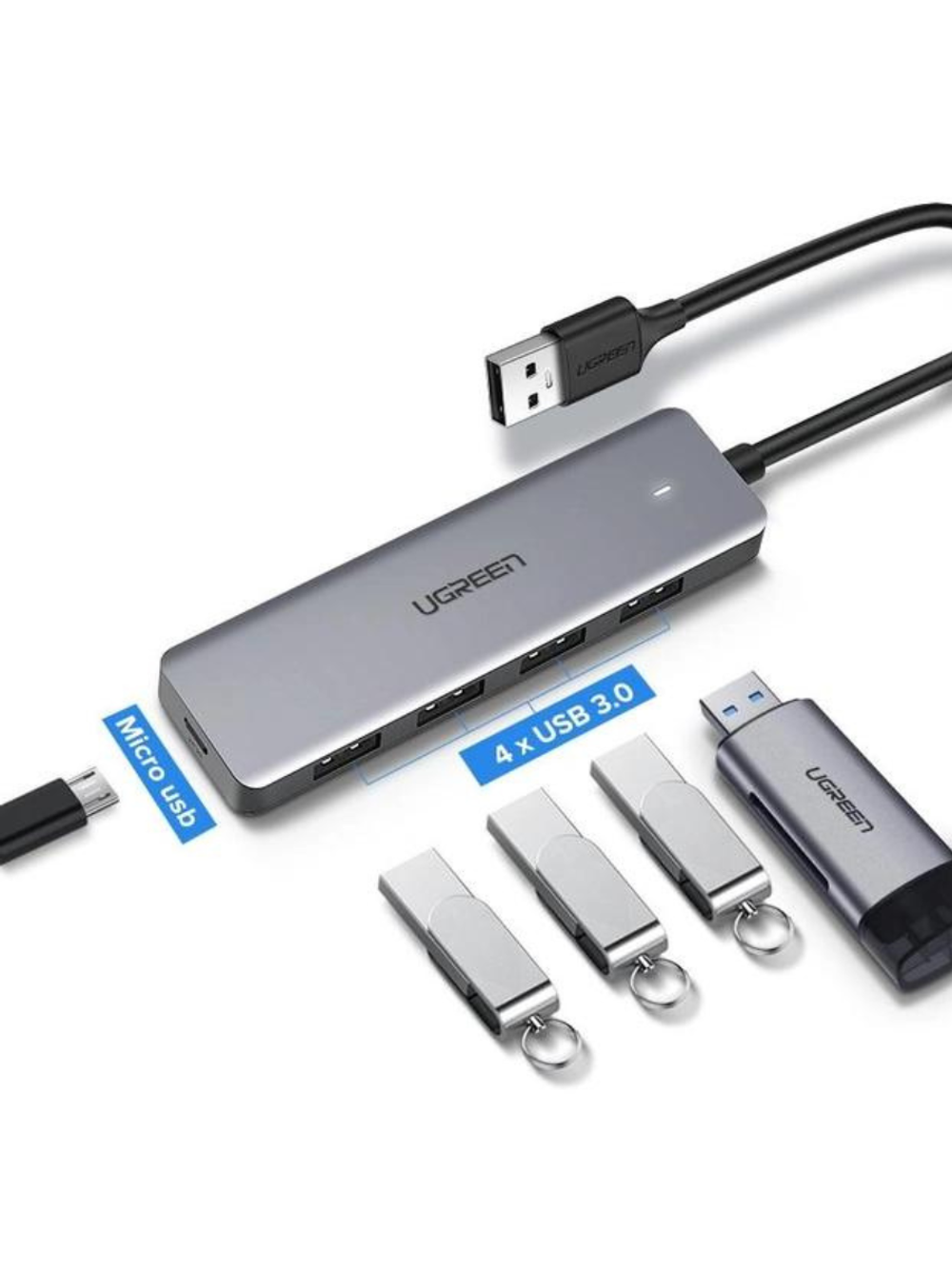 HUB USB 3.0 4 порта, 0.15 m, Ugreen 50985