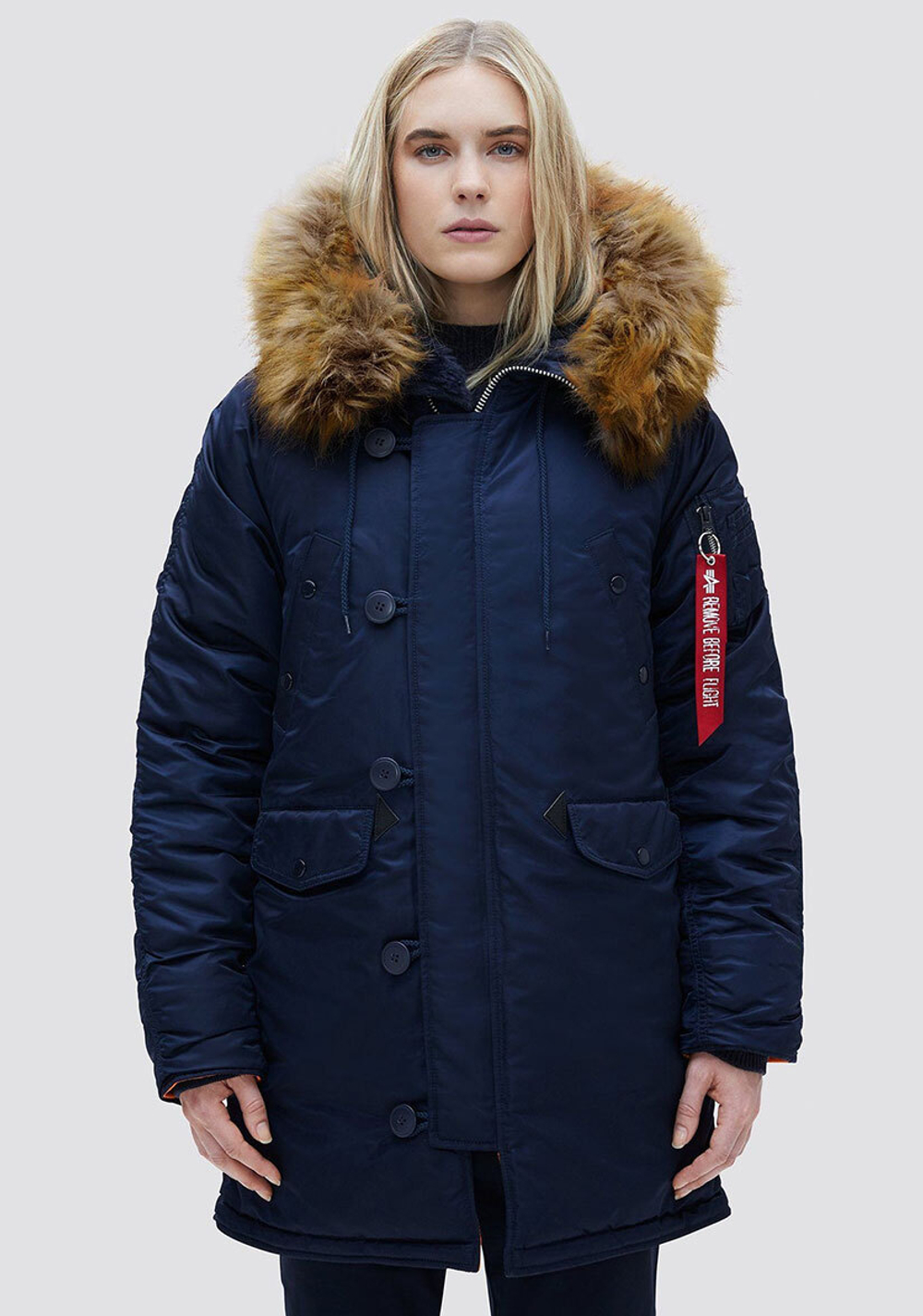 Куртка Аляска Женская - Alpha N-3B W Parka (синий/оранж - r.blue/orange)