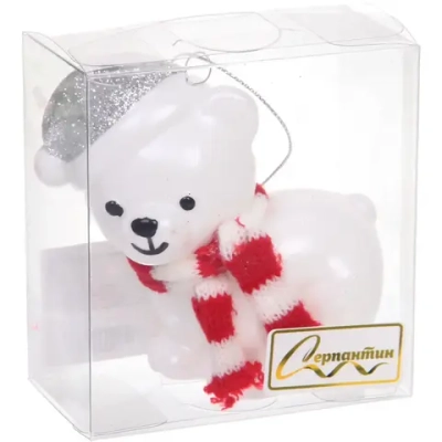 Елочная игрушка «Милый мишка» 8*4*9 см, Серебро