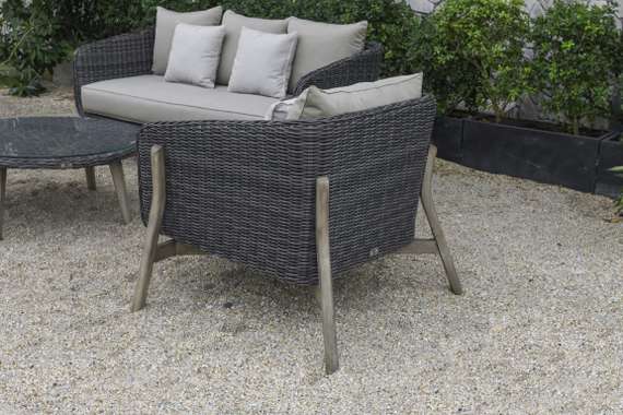 Комплект уличной мебели Jura из массива акации, алюминия и ротанга, серый, антрацит