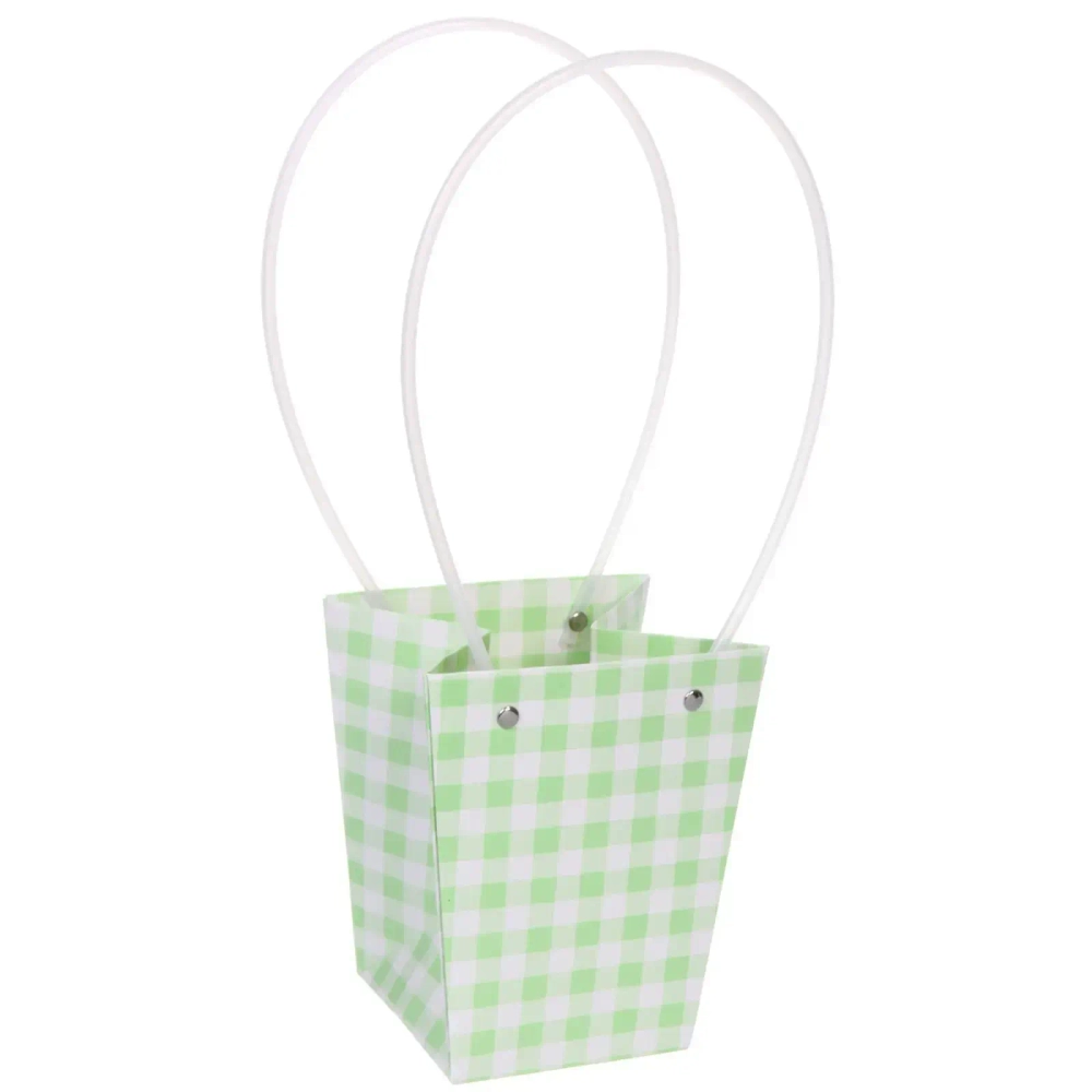 Пакет для цветов и подарков «Гармония» 15,5*13*9,5 см, зеленый