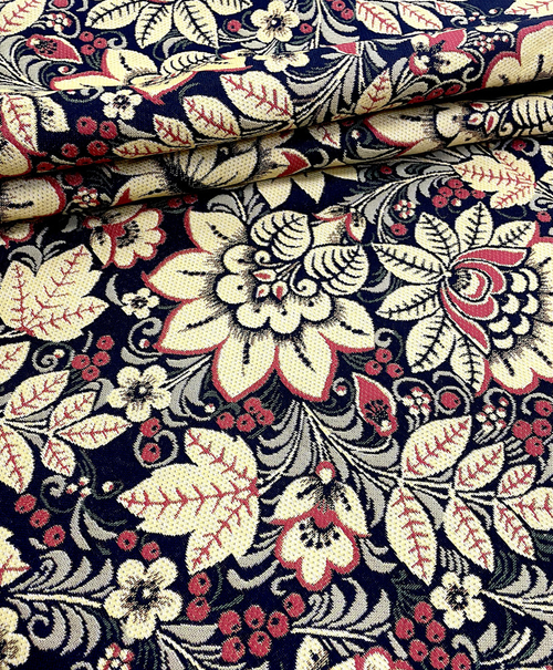 Гобеленовая ткань Хохлома золотые ягодки ширина 175 см