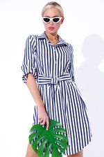 Платье - рубашка "Андорра"(полоска черника) Elza (Акция)
