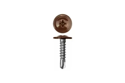 Саморез Daxmer ПШС 4,2х19 с прессшайбой сверло RAL 8017