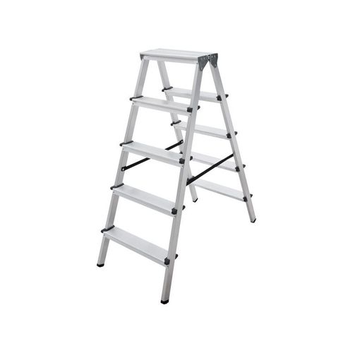 Стремянка двусторонняя 5 ступени алюминиевая