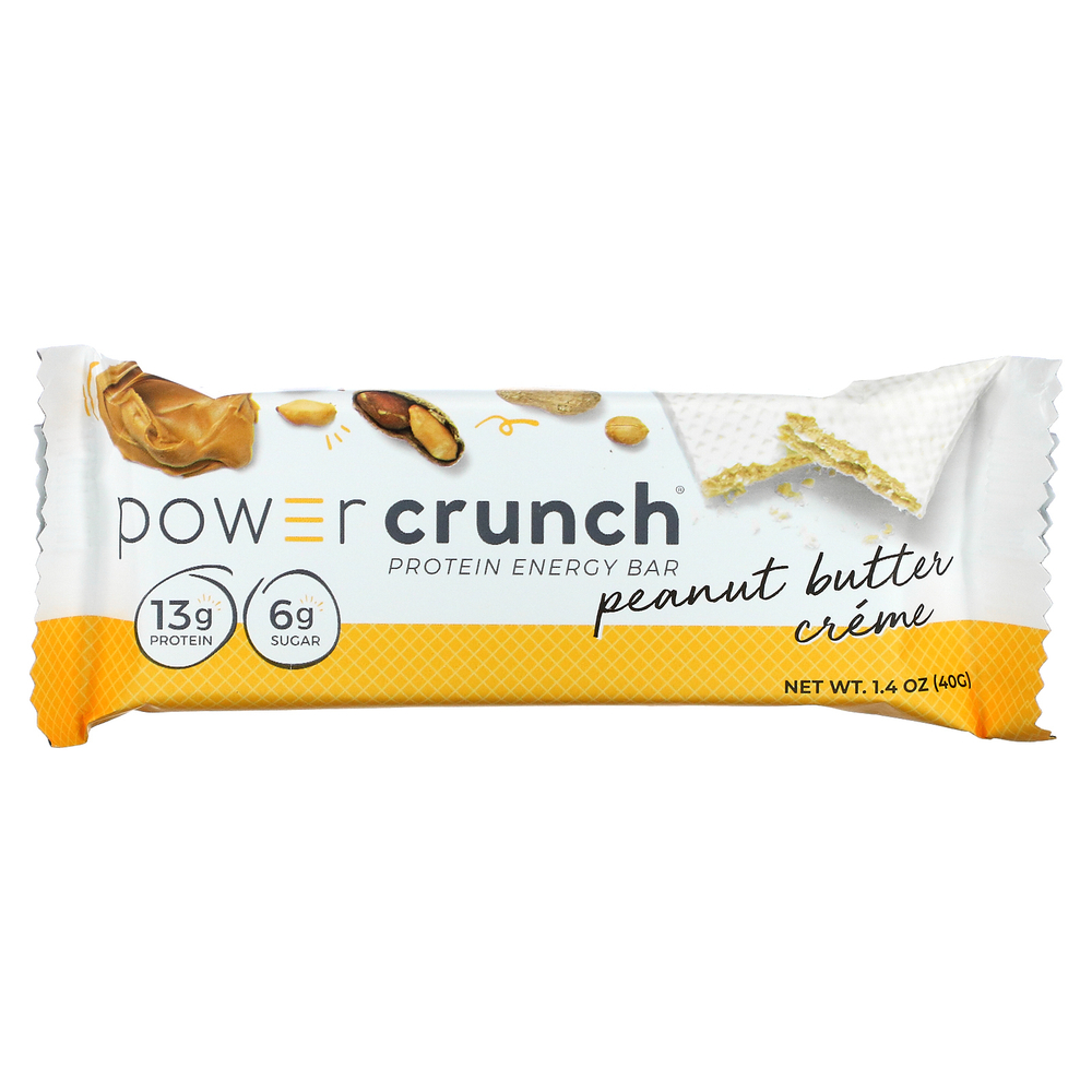 BNRG, Энергетический белковый батончик Power Crunch Original, крем с арахисовым маслом, 12 батончиков, вес каждого 40 г (1,4 унции)