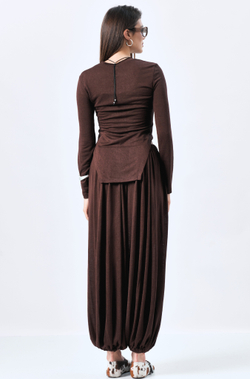 Брюки женские широкие 1199 шоколад