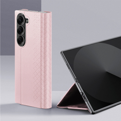 Чехол розового цвета для Samsung Galaxy Fold 7, премиальная искусственная кожа, Dux Ducis серия Bril Series Case