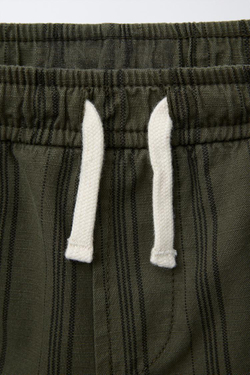 ZARA ШОРТЫ В ПОЛОСКУ, ХАКИ