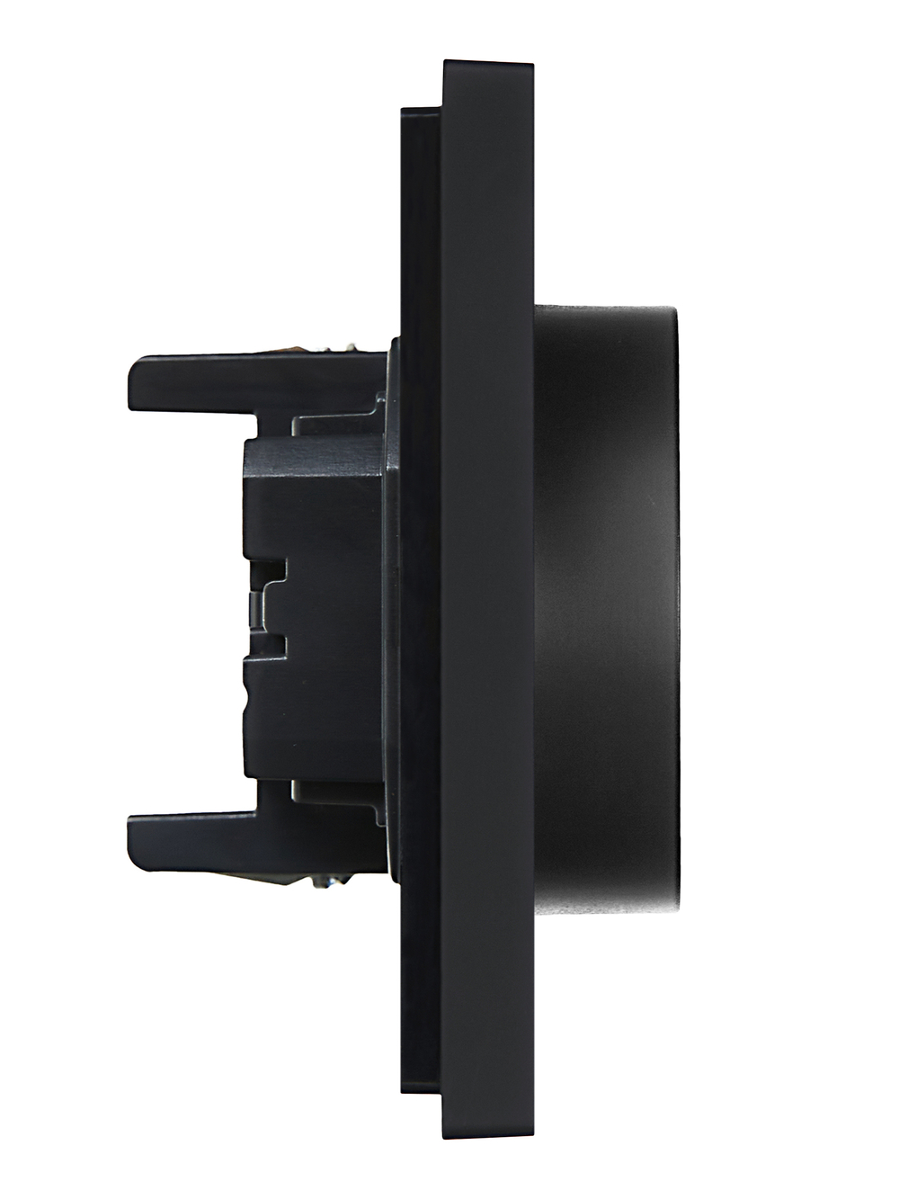 FORTE&PIANO Розетка 2-местная с заземлением с защитными шторками безвинтовое крепление 16А FP123 черный IEK