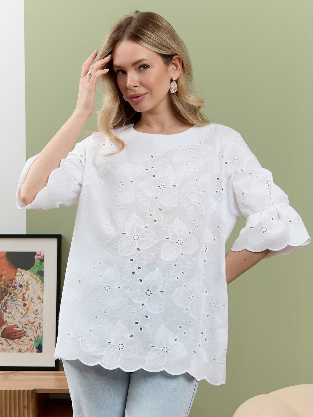 Блузка Милица-1 Виотекс БЕЛЫЙ -3