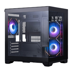 Корпус для компьютера 1STPLAYER MEGAVIEW MV5-TP ARGB Black / mATX / 3x120mm ARGB fans / MV5-TP-BK-2FC7R-1FC7