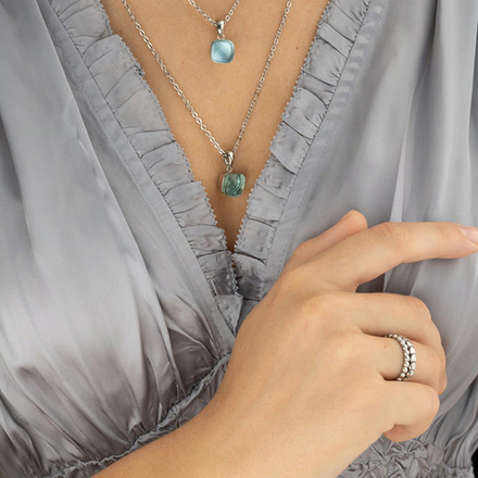 Колье Qudo FIRENZE (S) Aquamarine 107000/48-6002