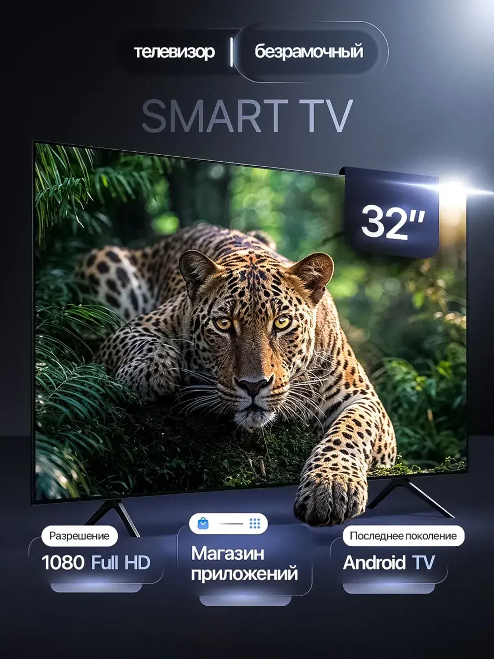 Cмарт телевизор Ясин 32 дюйма 80 см с Wi-Fi Android