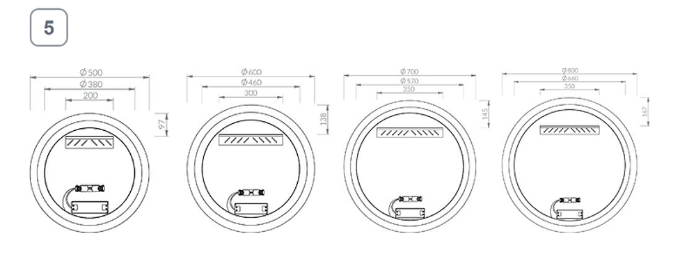Зеркало Ravak Orbit 80 X000001576 с подсветкой круглое