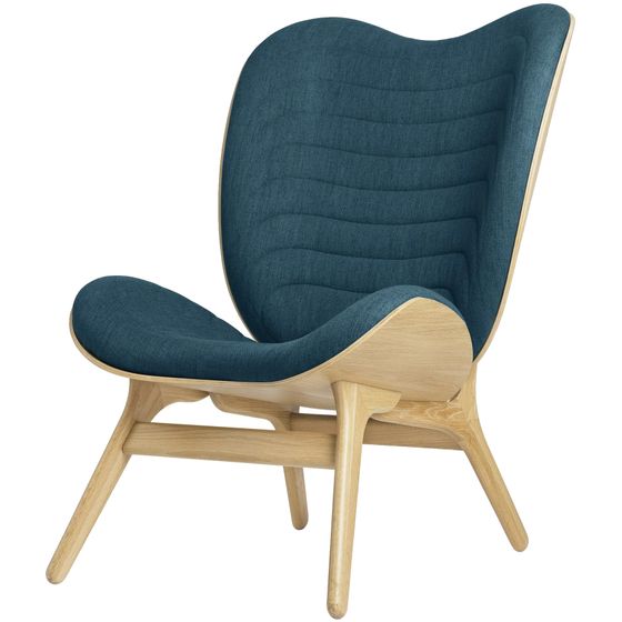Кресло A Conversation Piece Tall, дуб с синей обивкой | UMAGE | Дания