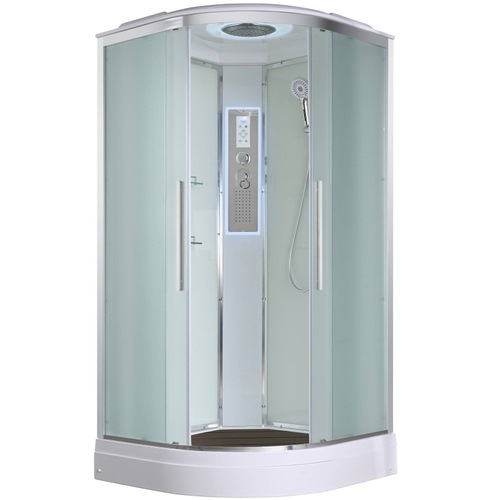 Душевая кабина AvaCan (АваКан) EM2011LEDnew с низким поддоном, с ГМ, с электрикой и Led освещением, 110х110х220