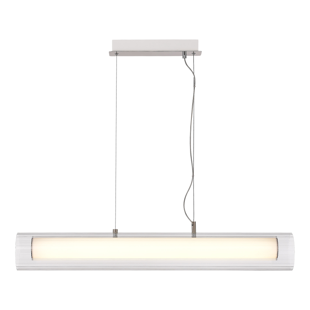 Светильник подвесной, Никель/Белый-прозрачный, ENFYS, LED 33W, 3000K/4000K/6000K