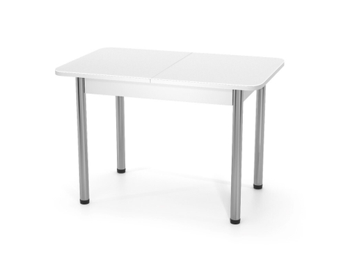 Стол Фаворит, разборный раздвижной В1, стекло крашенное, матовое Белый / Хром