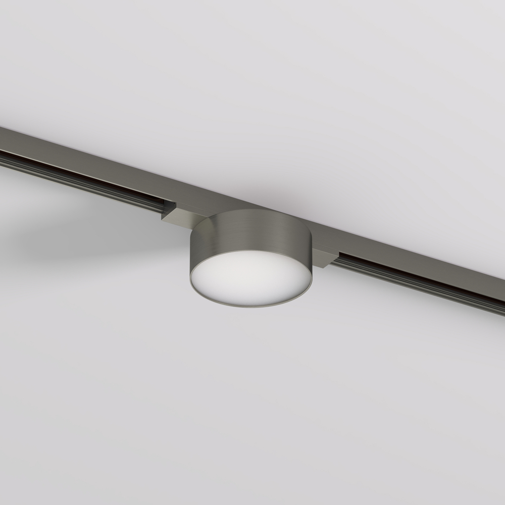 DK5761-DN Светильник для трека SHINE FLOW со светодиодом, D74*H28, 48V DC, 6W, RA?90, 3000K, IP20, темный никель, алюминий