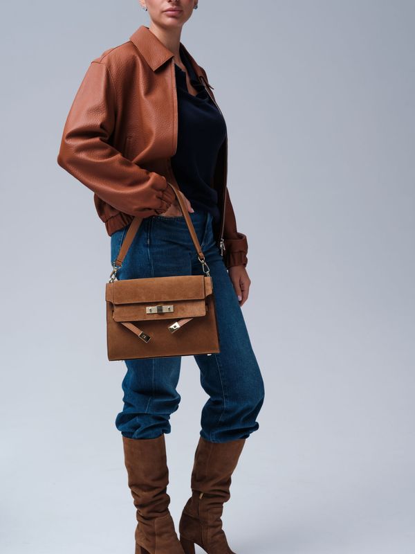 Замшевая сумка Rachel DBR 31361 cветло-коричневый