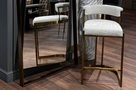Стул барный 50x55x85см Garda Decor букле бежевый/матовое золото