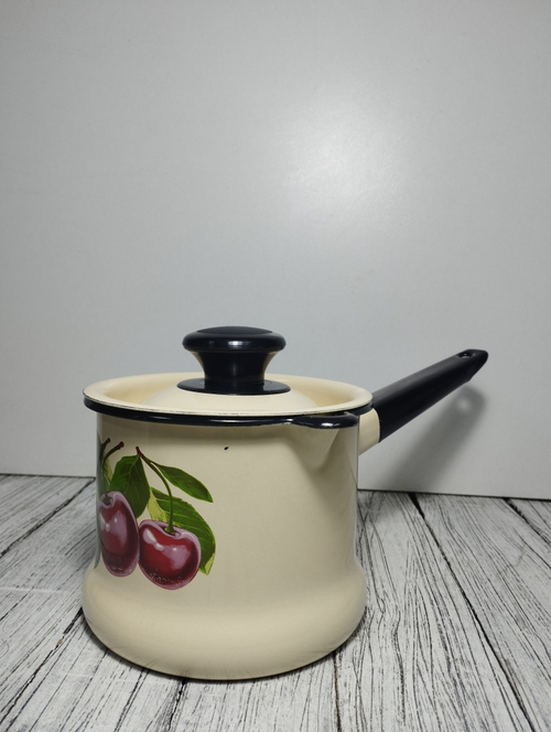 Ковш 1л с носиком с крышкой Слоновый Вишнев сад