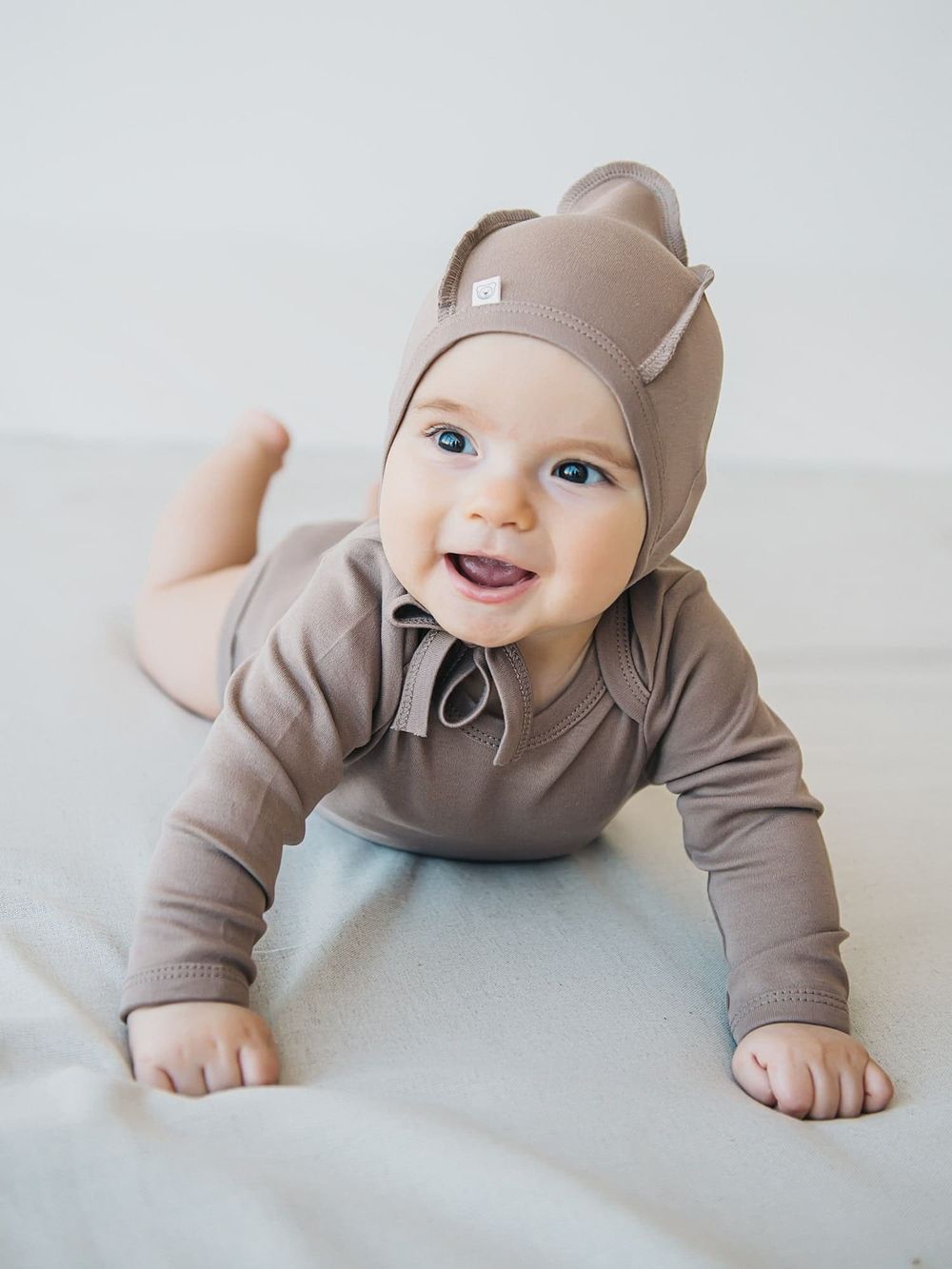 Комплект боди с длинным рукавом "Кокос/Шалфей" 0+