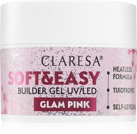Claresa Soft&Easy Builder Gel - Гель-подложка для ногтей оттенок Glam Pink, 45 g