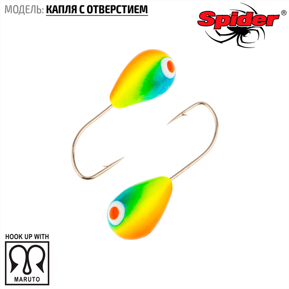 Мормышка вольфрамовая Spider 1240 "Капля с отверстием" (4мм, 0.8гр)