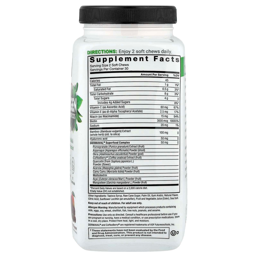 Force Factor, Суперпродукты для повышения уровня коллагена, тропические фрукты, 60 жевательных таблеток