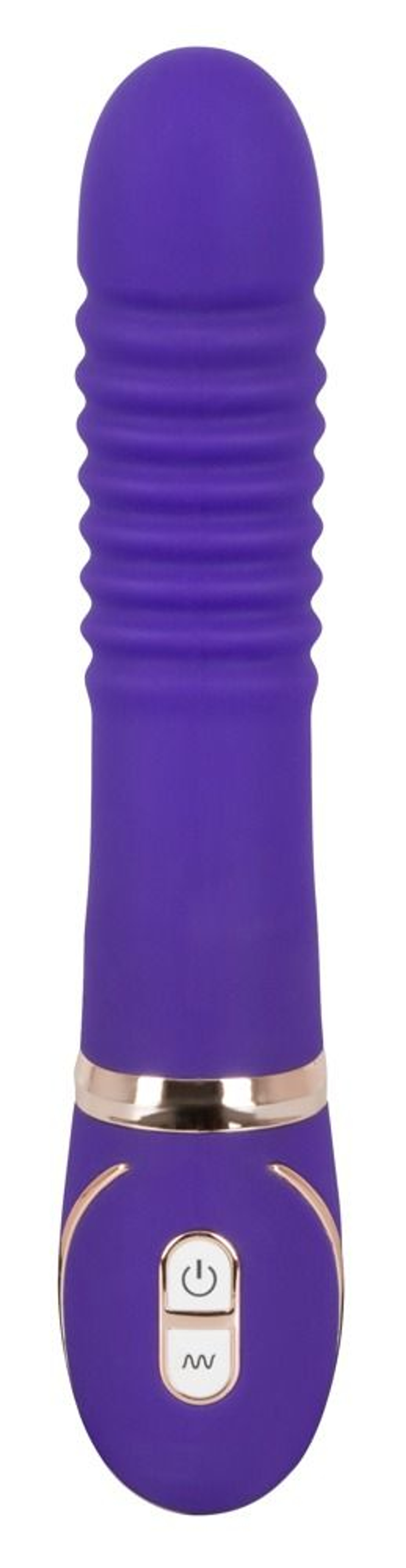 Фиолетовый водонепроницаемый вибратор Pleats с рёбрышками - 22 см. (Цвет: фиолетовый)
