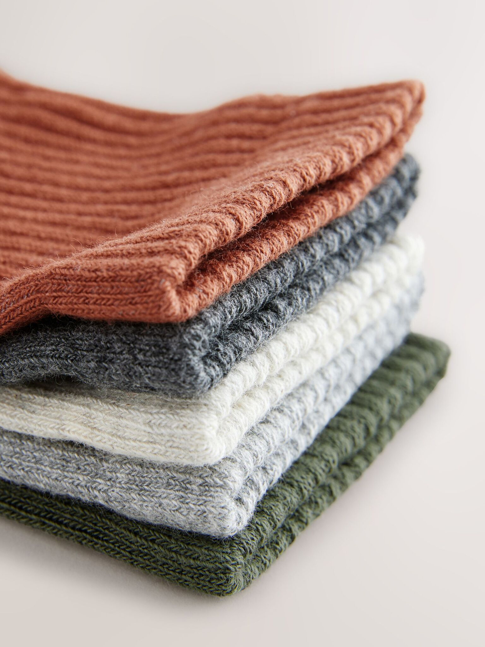 Носки хлопковые для мальчика Next AL9-441, 5 шт., Хаки, Серый, Кирпичный