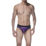 Фиолетовые блестящие мужские трусы-стринги