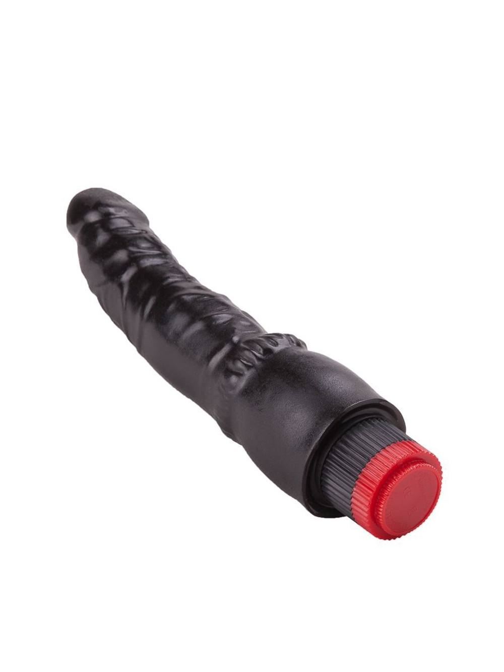 Чёрный вибромассажер-реалистик - 19,3 см. (Цвет: черный)