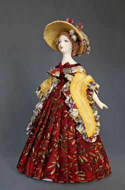 Кукла коллекционная Дама в светском костюме.