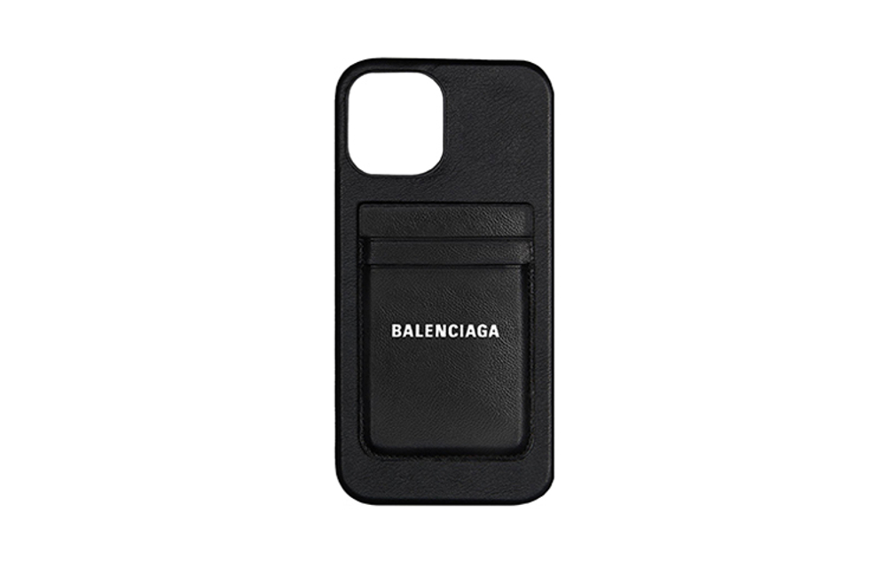 Balenciaga Cash Magnet 2 Card Slots Phone Card Holder Black/White