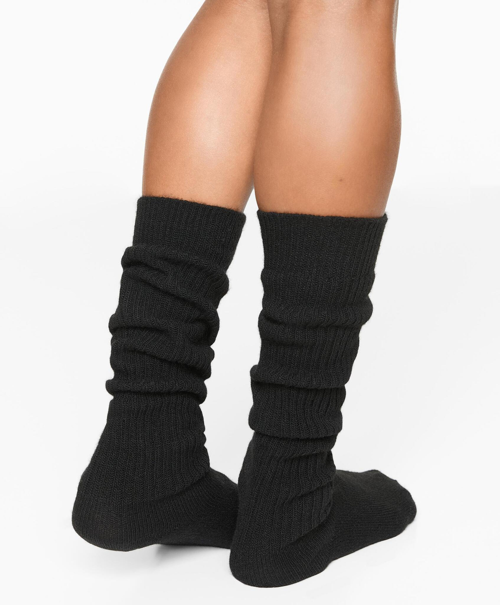Oysho Длинные носки с добавлением кашемира, черный