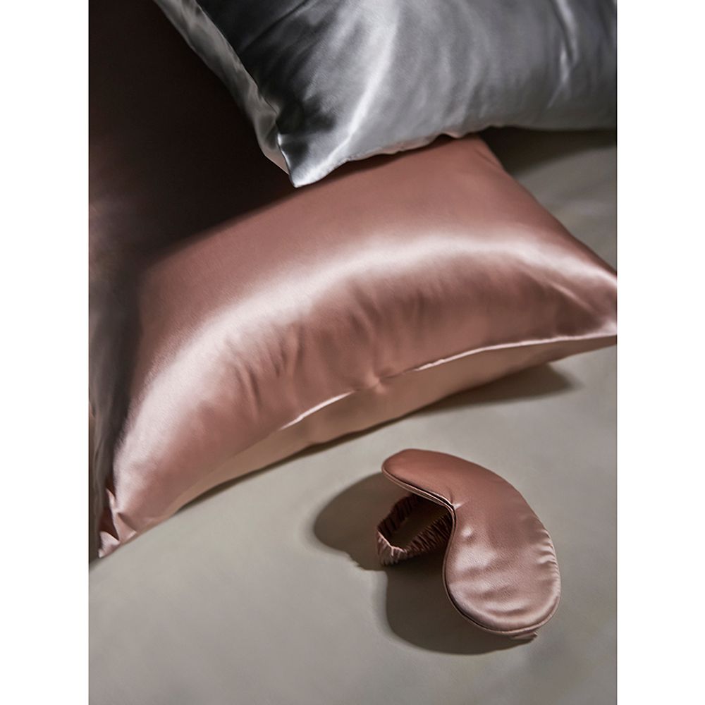 Маска для сна из натурального шелка цвета пыльной розы из коллекции Essential