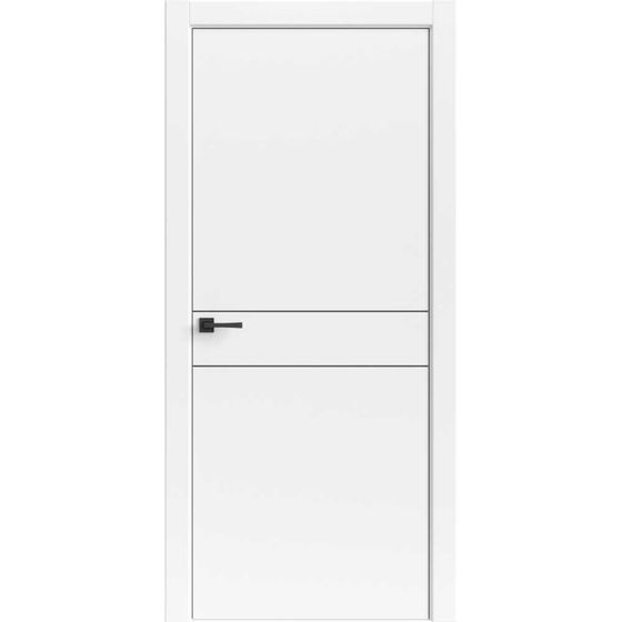 Купить дверь экошпон Tamburat Light Geometry 4309 лофт белый кромка ABS чёрная глухая
