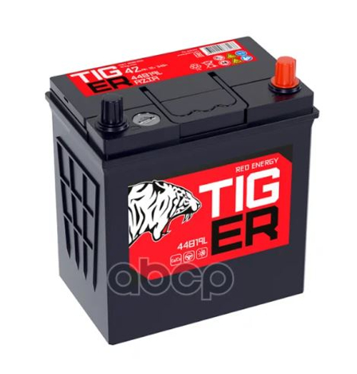Аккумулятор 6СТ-42 А.ч., о.п., R+, TIGER Red Energy 44B19L (тонкая клемма)