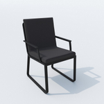 Обеденная группа Ideal Patio ДИВА АЛЬБА  каркас карбон, стол стекло диа 110, ткань антрацит