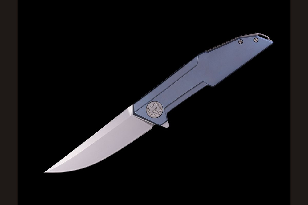 Нож складной "Вектор" (M390, титан синий, замок "Frame-Lock")