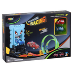 0404270/Трек со светом с пусковым устройством, 2 мертвые петли, трамплин и "хваталка"+ 2 инерц. маш