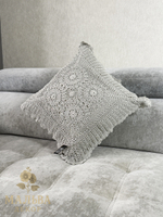 Подушка декоративная "Кружево" серо-оливковая 45x45x10см от J-LINE