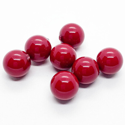 &quot;Майорка&quot; полупросверленная, цвет красный, 12 мм, цена за 1 шт