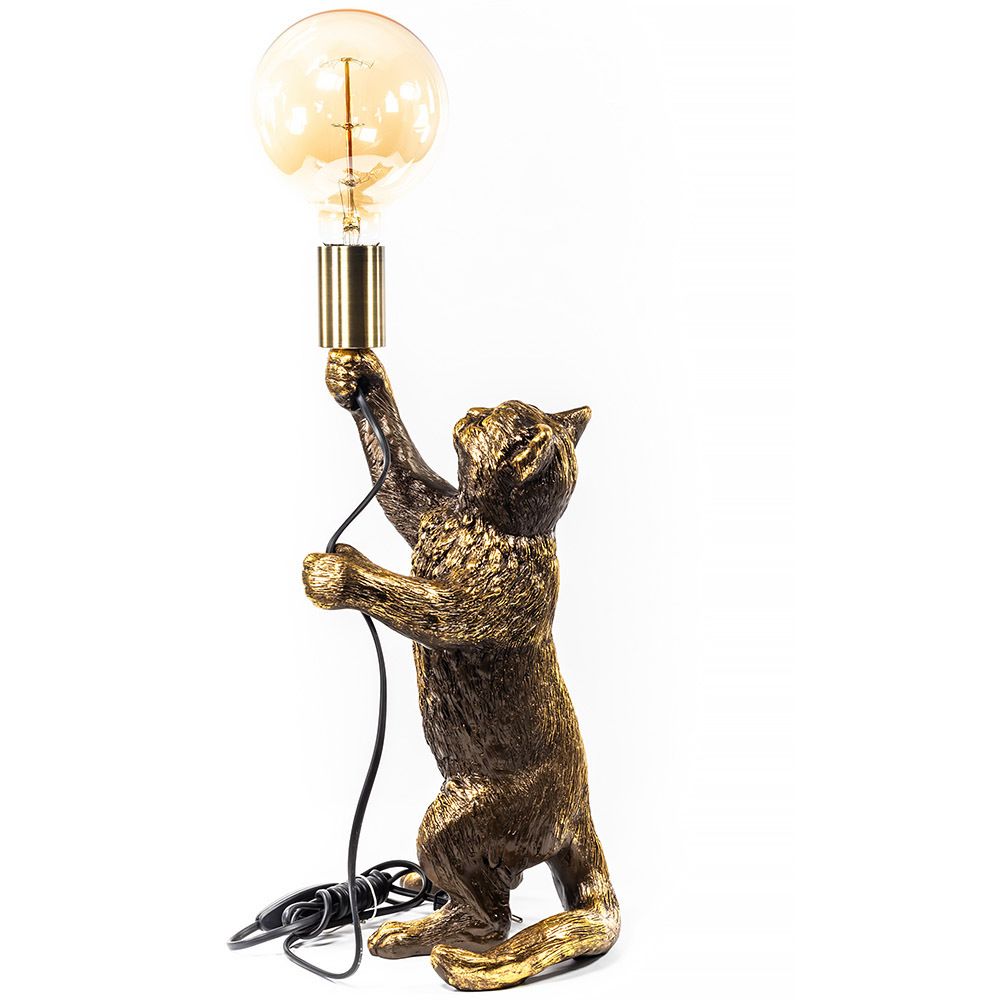 Настольная лампа Кот Эдисон Бронза