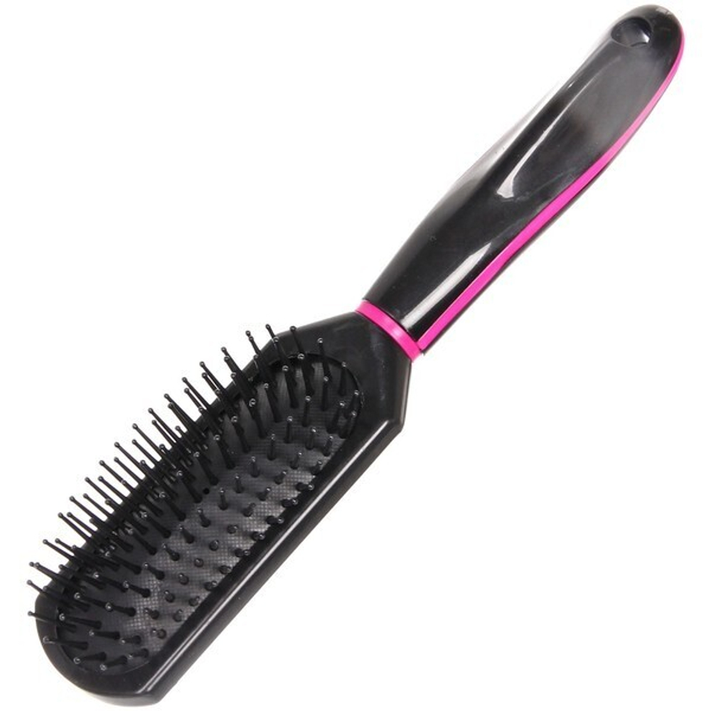 Расческа массажная «Venice Beauty», прямоугольная, цвет черный, 24см