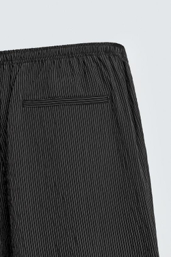 ZARA СТРУЯЩИЕСЯ БРЮКИ В ПОЛОСКУ, ЧЕРНЫЙ